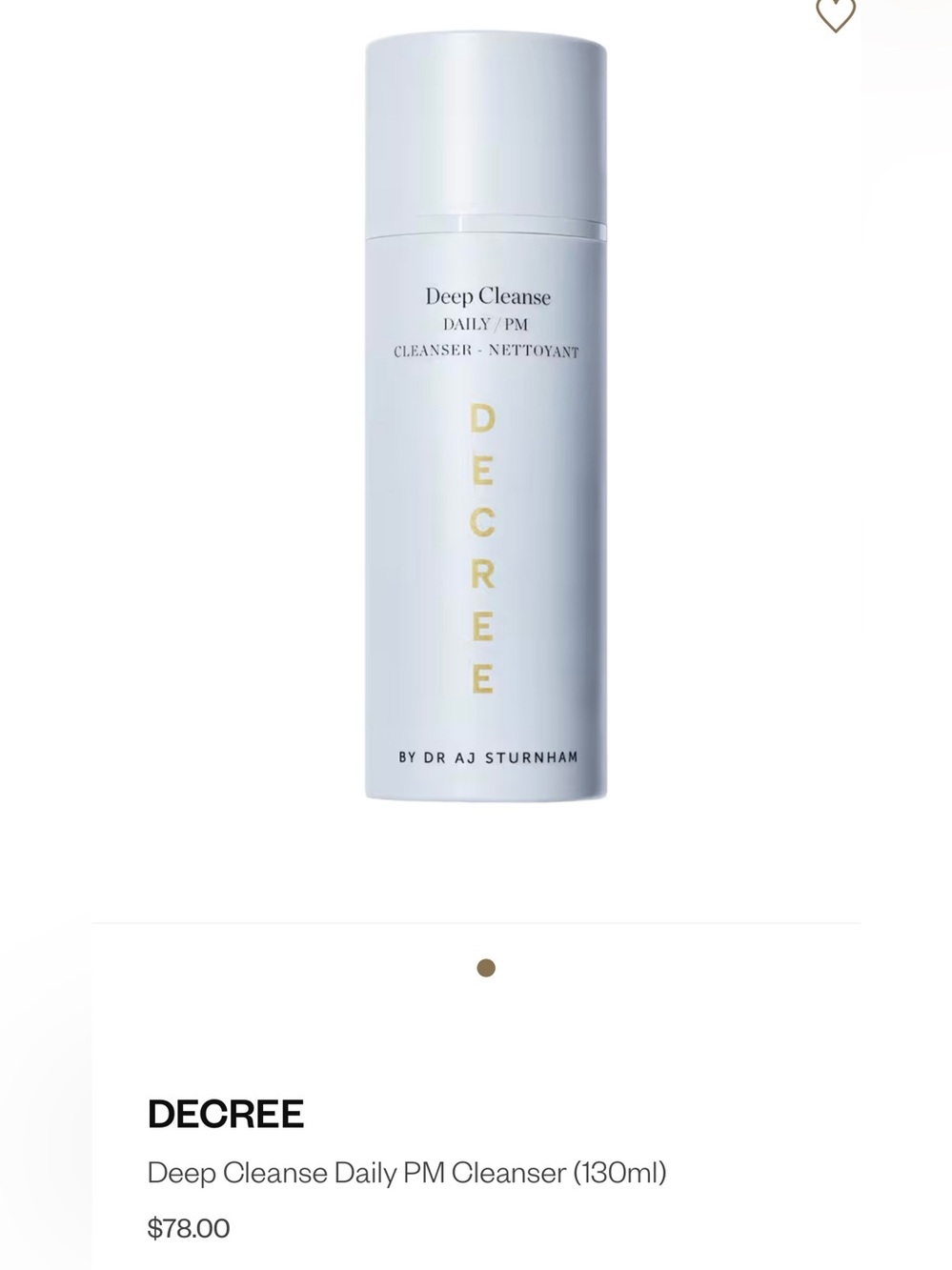 Decree Deep Cleanse Daily PM Cleanser - White